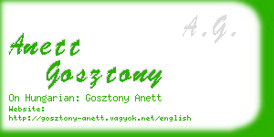 anett gosztony business card